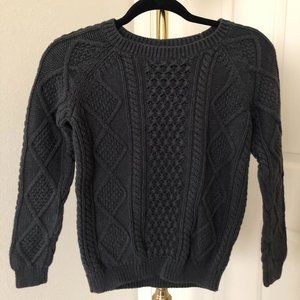 Gap Crop Dark Grey Cable Knit Vintage Sweater XS